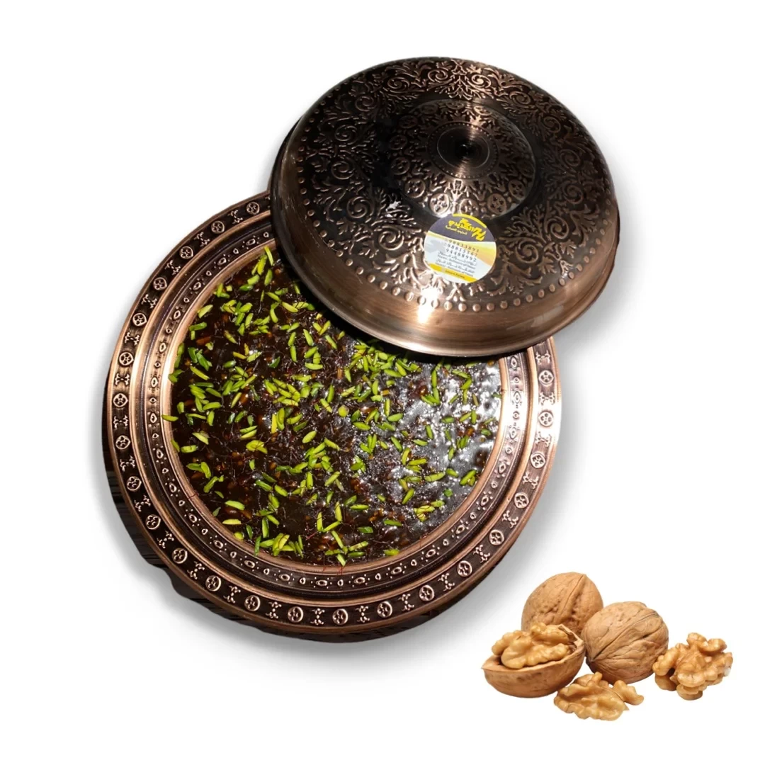 حلوى عمانية بالجوز – إناء ستيل برونزي مع غطاء 2 كيلوجرام
