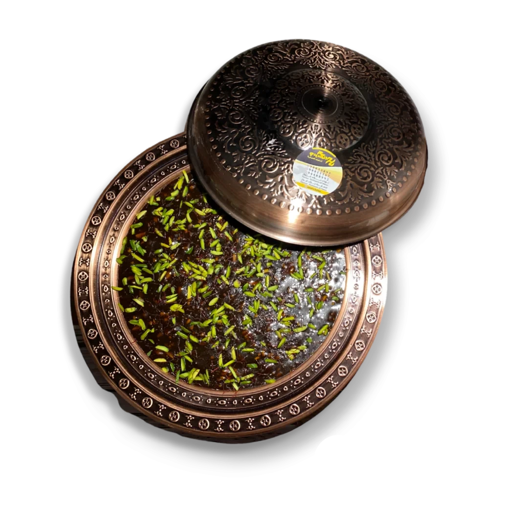 حلوى عمانية باللوز – إناء ستيل برونزي مع غطاء 2 كيلوجرام