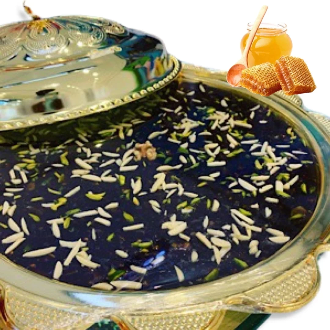 حلوى عمانية بالعسل – إناء ستيل ذهبي مع غطاء 4 كيلوجرام